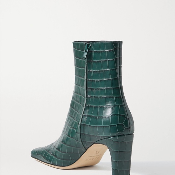 Staud Croc Leather Ankle Boots - Picture 2 of 5